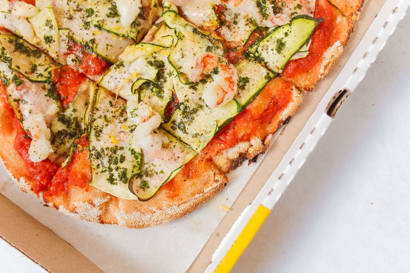 Buffalo Shrimp pizza dewey