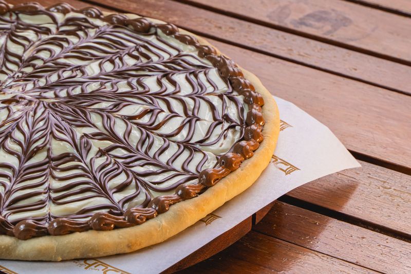 Nutella pizza dessert at dewey's pizza