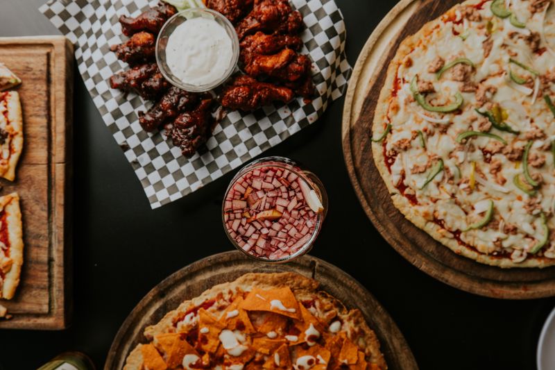 Dewey's specialty BBQ chicken pizza